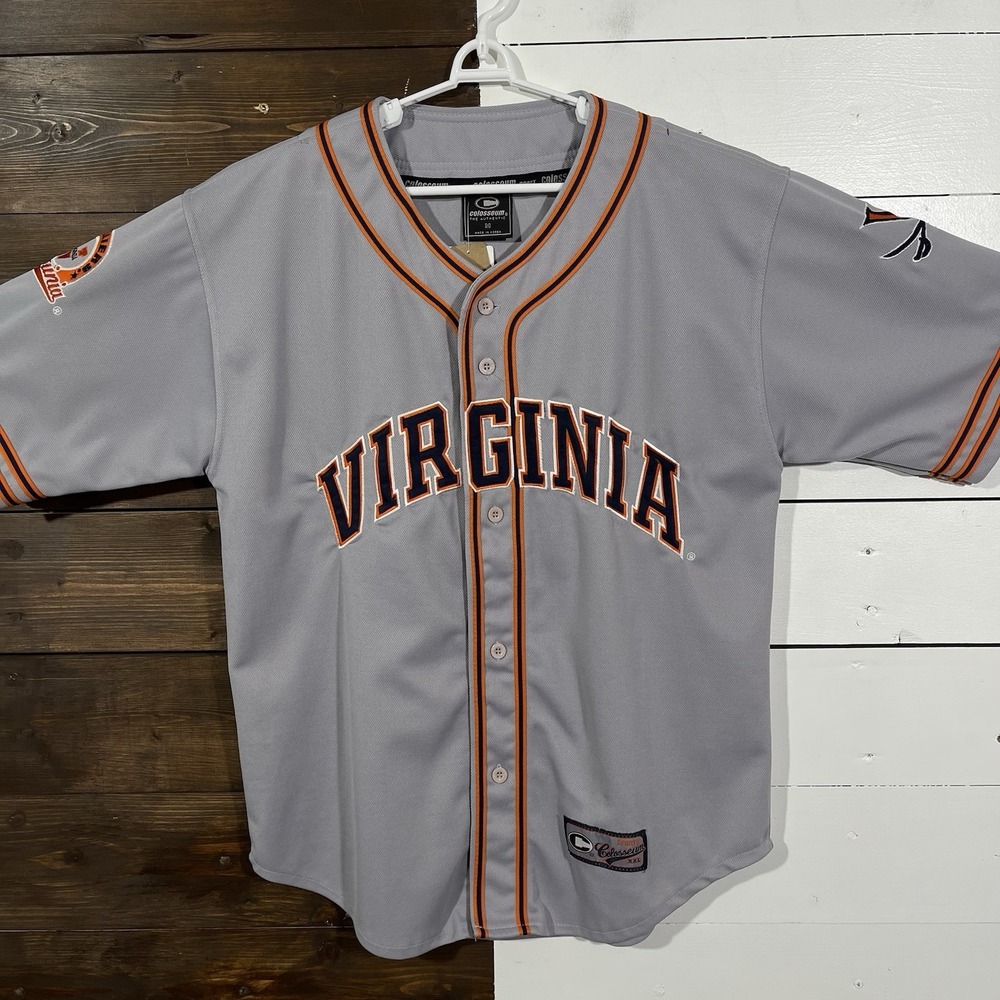 Vintage Colosseum Virginia Cavaliers Gray Baseball Jersey Men's Medium